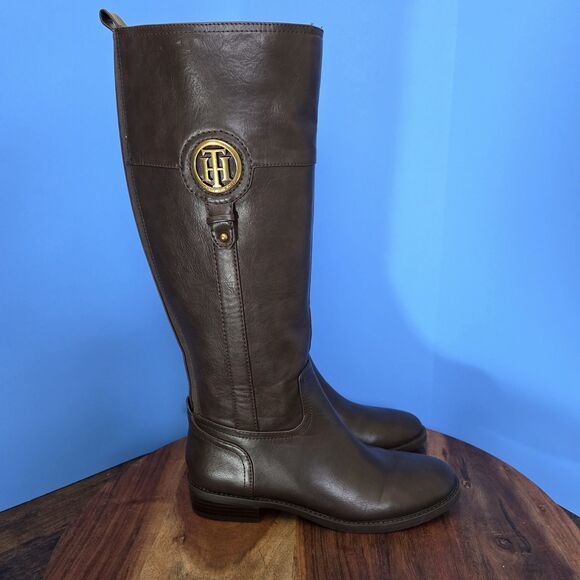 Tommy Hilfiger Women's ILIA4 Riding Boots Women's 7.0 Brown - Picture 1 of 16